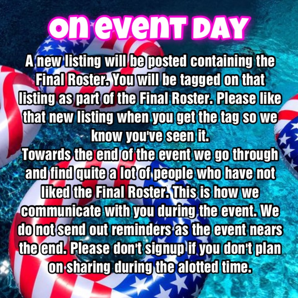 EVENT OVER! You guys rock! 💕 FINAL ROSTER! 🤿 Summer Pool Party! 💦 - Picture 2 of 8